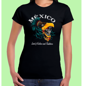 Playera Dama 100% Algodón de Alta Calidad, Cuello "V" y Redondo con impresionante estampado.