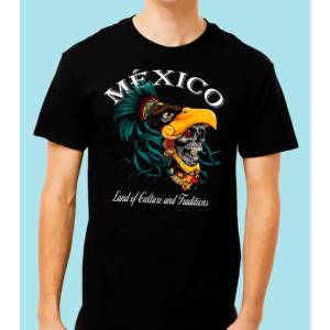 Playera Negra 100% Algodón de Alta Calidad e impresionante estampado.