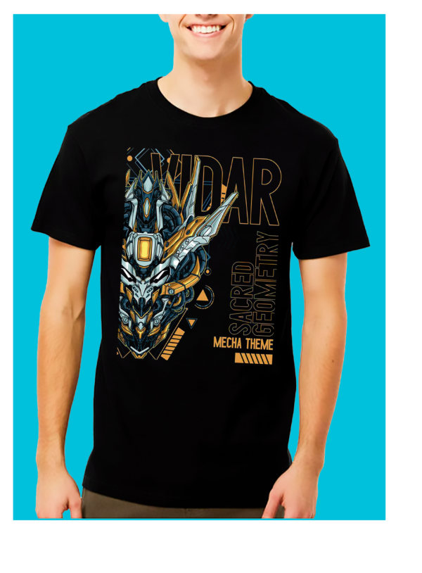 Playera Negra 100% Algodón de Alta Calidad e impresionante estampado.