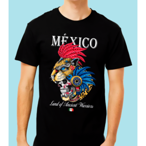 Playera Negra 100% Algodón de Alta Calidad e impresionante estampado.