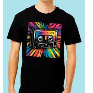 HOMBRE AZUL CASS Playera Negra 100% Algodón de Alta Calidad e impresionante estampado.