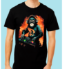 HOMBRE AZUL DJ Playera Negra 100% Algodón de Alta Calidad e impresionante estampado.