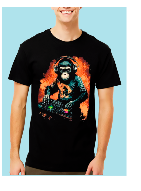 HOMBRE AZUL DJ Playera Negra 100% Algodón de Alta Calidad e impresionante estampado.