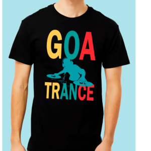 HOMBRE AZUL GOA Playera Negra 100% Algodón de Alta Calidad e impresionante estampado.