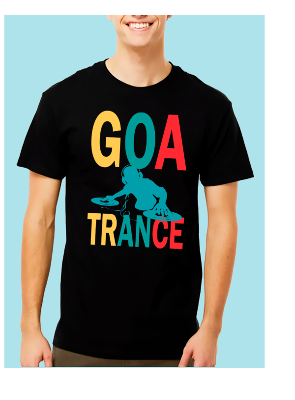 HOMBRE AZUL GOA Playera Negra 100% Algodón de Alta Calidad e impresionante estampado.