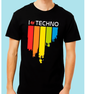 HOMBRE AZUL ILTEC Playera Negra 100% Algodón de Alta Calidad e impresionante estampado.