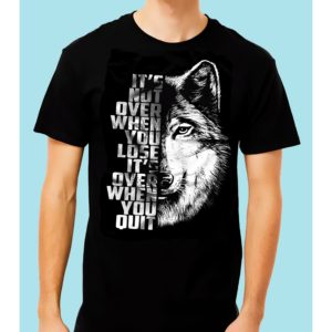 Playera Negra 100% Algodón Peinado de Alta Calidad e impresionante estampado.