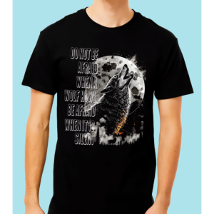 Playera Negra 100% Algodón Peinado de Alta Calidad e impresionante estampado.