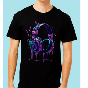 HOMBRE AZUL T34 Playera Negra 100% Algodón de Alta Calidad e impresionante estampado.