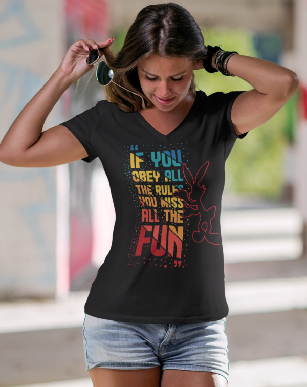 Playera Dama 100% Algodón de Alta Calidad, Cuello "V" y Redondo en diferentes colores e impresionante estampado.