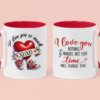 12 Tazas de Ceramica 11 OZ, alta calidad Grado AAA con motivos del Día de San Valentín, Diseños Únicos y elegantes para Enamorar.
