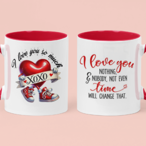 Tazas de Ceramica 11 OZ, alta calidad Grado AAA con motivos del Día de San Valentín, Diseños Únicos y elegantes para Enamorar.