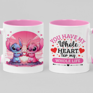 2 Tazas de Ceramica 11 OZ, alta calidad Grado AAA con motivos del Día de San Valentín, Diseños Únicos y elegantes para Enamorar.