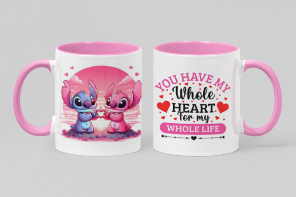 2 Tazas de Ceramica 11 OZ, alta calidad Grado AAA con motivos del Día de San Valentín, Diseños Únicos y elegantes para Enamorar.