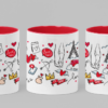 Tazas de Ceramica 11 OZ, alta calidad Grado AAA con motivos del Día de San Valentín, Diseños Únicos y elegantes para Enamorar.