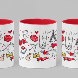 Tazas de Ceramica 11 OZ, alta calidad Grado AAA con motivos del Día de San Valentín, Diseños Únicos y elegantes para Enamorar.