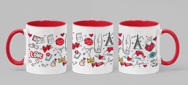 Tazas de Ceramica 11 OZ, alta calidad Grado AAA con motivos del Día de San Valentín, Diseños Únicos y elegantes para Enamorar.
