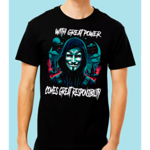 Playera Negra 100% Algodón de Alta Calidad e impresionante estampado.