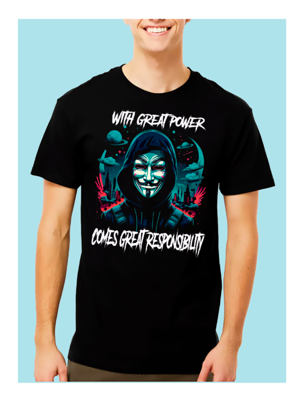 HOMBRE AZUL H10 Playera Negra 100% Algodón de Alta Calidad e impresionante estampado.