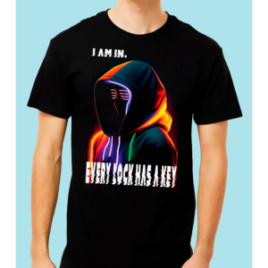 Playera Negra 100% Algodón de Alta Calidad e impresionante estampado.