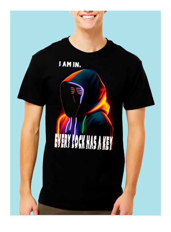 Playera Negra 100% Algodón de Alta Calidad e impresionante estampado.