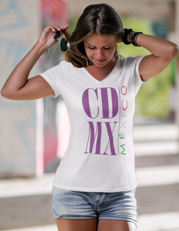 mockup-featuring-a-woman-wearing-a-customizable-v-neck-t-shirt-3688-el1 (18) Playera Dama 100% Algodón de Alta Calidad, Cuello "V" y Redondo en diferentes colores e impresionante estampado.
