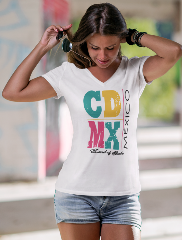 Playera Dama 100% Algodón de Alta Calidad, Cuello "V" y Redondo en diferentes colores e impresionante estampado.