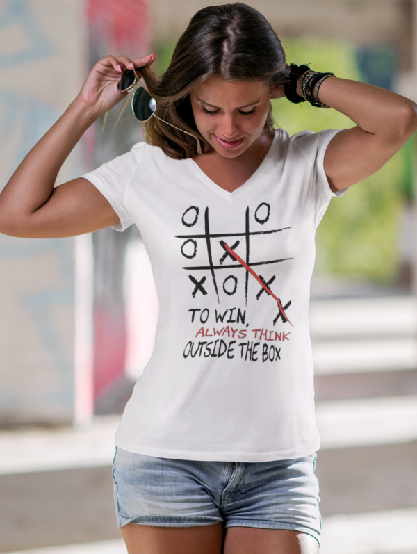 mockup-featuring-a-woman-wearing-a-customizable-v-neck-t-shirt-3688-el1 (3) Playera Dama 100% Algodón de Alta Calidad, Cuello "V" y Redondo en diferentes colores e impresionante estampado.