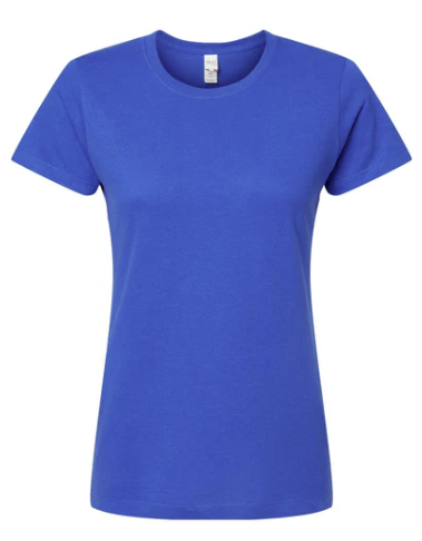 Playera Dama Mod. 4810, 100% Algodón, Tallas ADULTO, con impresión frontal ó trasera con logo frontal.