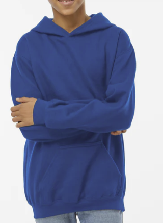 Sudadera Cerrada, UNISEX, Tallas Junior, con impresión frontal o Trasero con logo frontal.