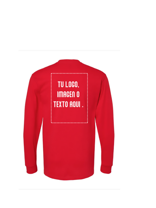 BACK Playera Mod. 4820, Manga Larga, 100% Algodón, Tallas ADULTO, con impresión frontal o trasero (con logo frontal).