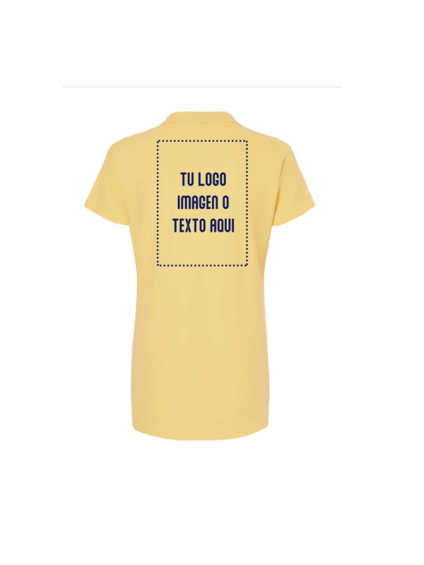 BACK Playera Dama Mod. 7600, tipo POLO, Tallas ADULTO, con impresión frontal ó trasera con logo frontal.