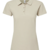 BEIGE Playera Dama Mod. 7600, tipo POLO, Tallas ADULTO, con impresión frontal ó trasera con logo frontal.