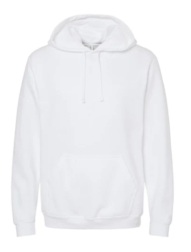BLANCO Sudadera Cerrada, UNISEX, Tallas ADULTO, con impresión frontal ó trasera con logo frontal.
