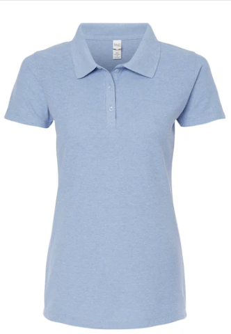 Playera Dama Mod. 7007, tipo POLO, Tallas ADULTO, con impresión frontal ó trasera con logo frontal.