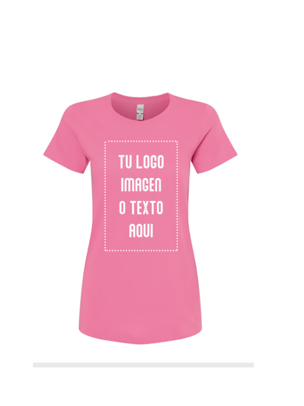 Playera Dama Mod. 4810, 100% Algodón, Tallas ADULTO, con impresión frontal ó trasera con logo frontal.