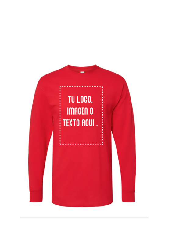 FRONTAL Playera Mod. 4820, Manga Larga, 100% Algodón, Tallas ADULTO, con impresión frontal o trasero (con logo frontal).