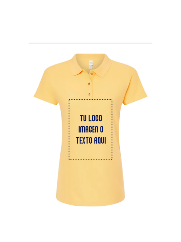 FRONTAL Playera Dama Mod. 7600, tipo POLO, Tallas ADULTO, con impresión frontal ó trasera con logo frontal.