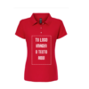 Playera Dama Mod. 7007, tipo POLO, Tallas ADULTO, con impresión frontal ó trasera con logo frontal.