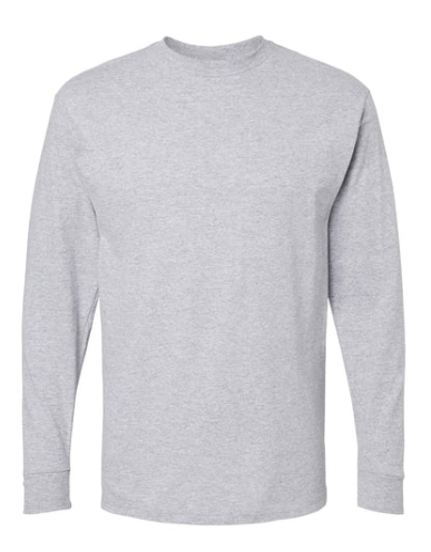 GRIS JASPE Playera Mod. 4820, Manga Larga, 100% Algodón, Tallas ADULTO, con impresión frontal o trasero (con logo frontal).