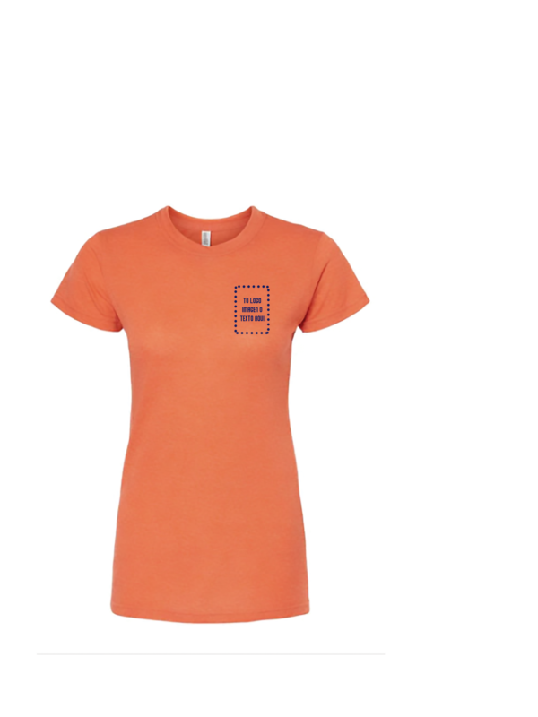 LOGO Playera Dama Mod. 3540, 65% Poliester y 35% Algodón, Tallas ADULTO, con impresión frontal ó trasera con logo frontal.