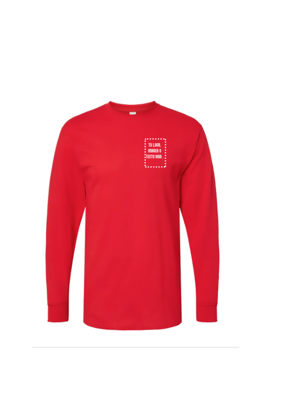 LOGO Playera Mod. 4820, Manga Larga, 100% Algodón, Tallas ADULTO, con impresión frontal o trasero (con logo frontal).