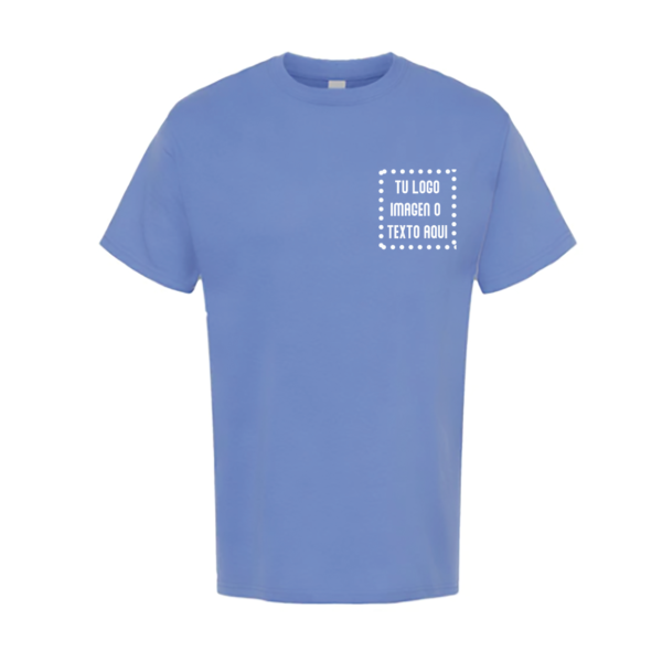 Playera Mod. 4800, UNISEX, 100% Algodón, Tallas ADULTO, con impresión frontal ó trasero (con logo frontal).