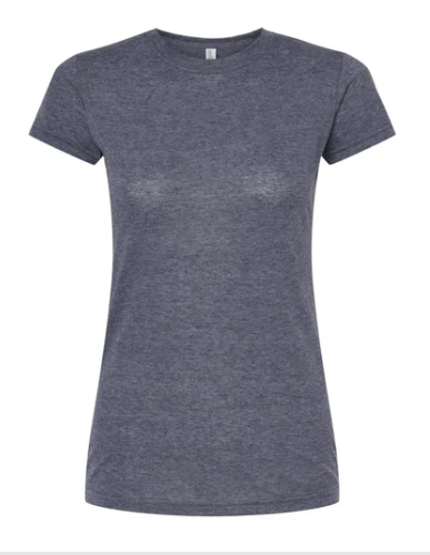 MARINO JASPEADO Playera Dama Mod. 3540, 65% Poliester y 35% Algodón, Tallas ADULTO, con impresión frontal ó trasera con logo frontal.