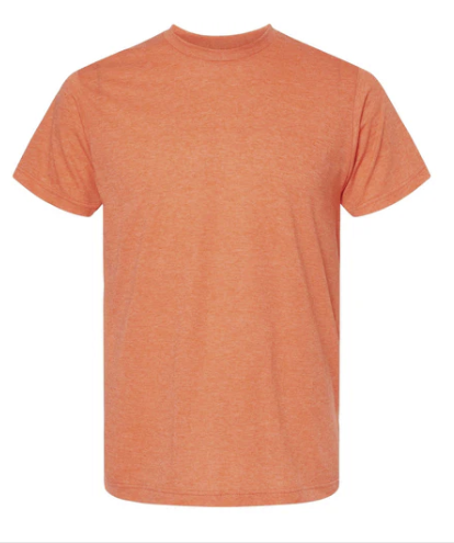 NARANJA JASPEADO Playera Mod. 3541, Ultra Ligera UNISEX, 65% Poliester y 35% Algodón, Tallas ADULTO, con impresión frontal ó trasero (con logo frontal).