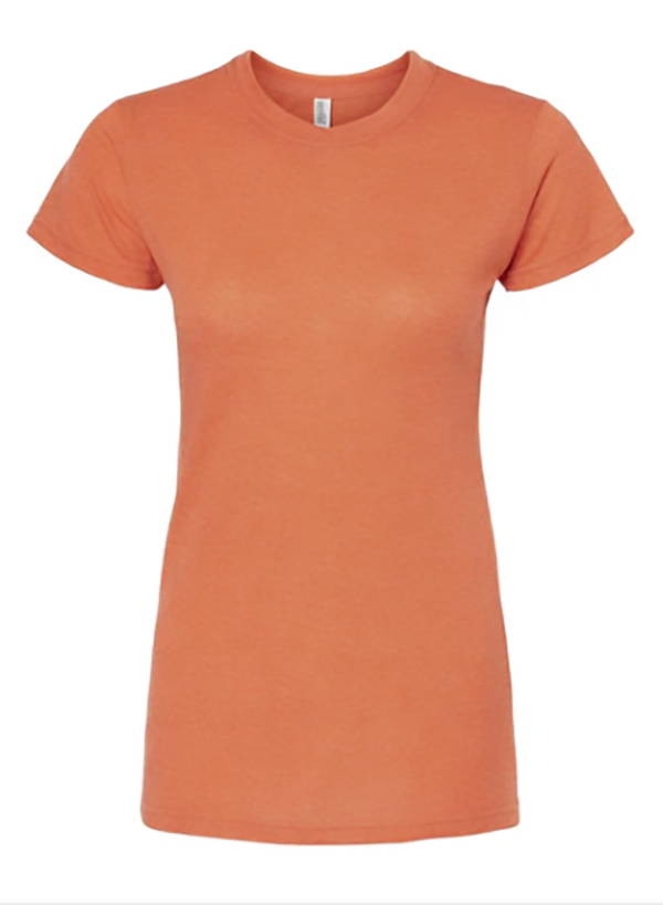 NARANJA JSPEADO Playera Dama Mod. 3540, 65% Poliester y 35% Algodón, Tallas ADULTO, con impresión frontal ó trasera con logo frontal.