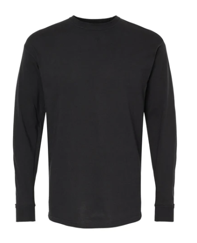 NEGRO Playera Mod. 4820, Manga Larga, 100% Algodón, Tallas ADULTO, con impresión frontal o trasero (con logo frontal).