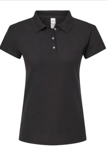Playera Dama Mod. 7007, tipo POLO, Tallas ADULTO, con impresión frontal ó trasera con logo frontal.