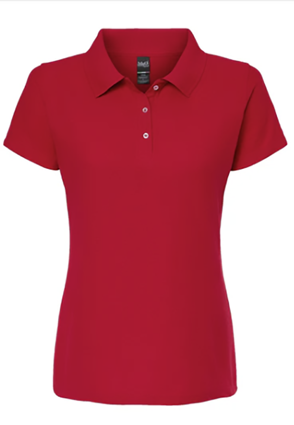 Playera Dama Mod. 7007, tipo POLO, Tallas ADULTO, con impresión frontal ó trasera con logo frontal.