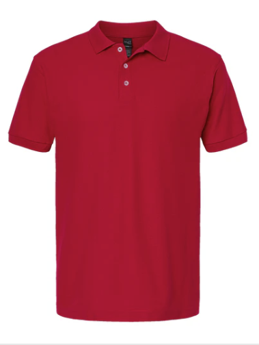 ROJO BRILLANTE Playera Hombre Mod. 7006, tipo POLO, 50% Poliester-50% Algodón,Tallas ADULTO, con impresión frontal ó trasera con logo frontal.